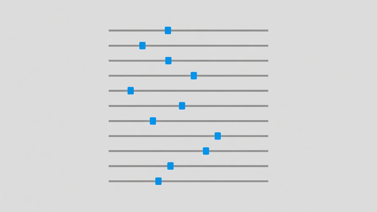 Vector illustration of editing interface sliders